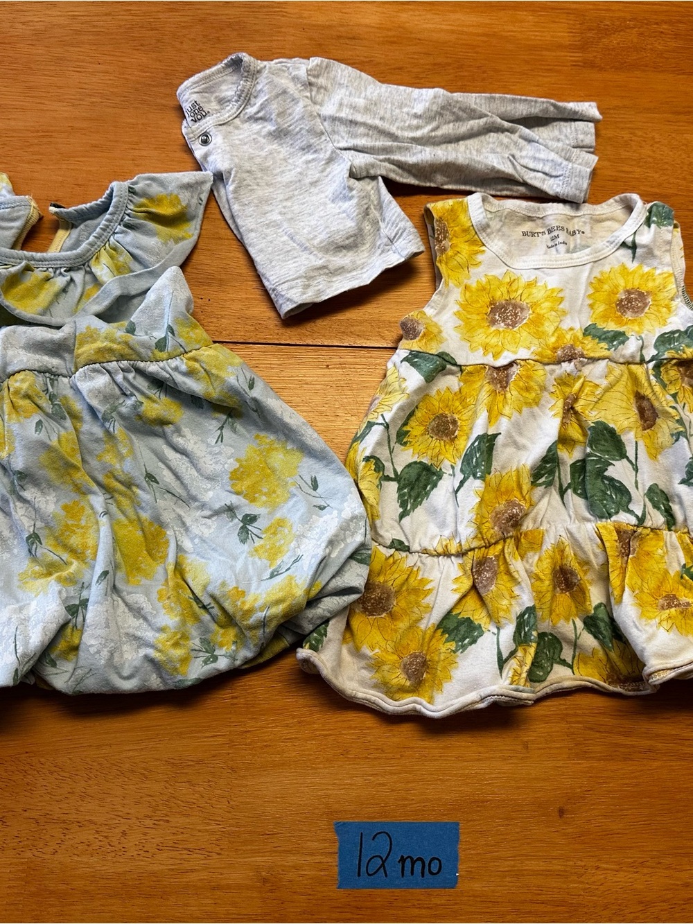 Burt's Bees Baby Yellow and White Sunflower Print Top